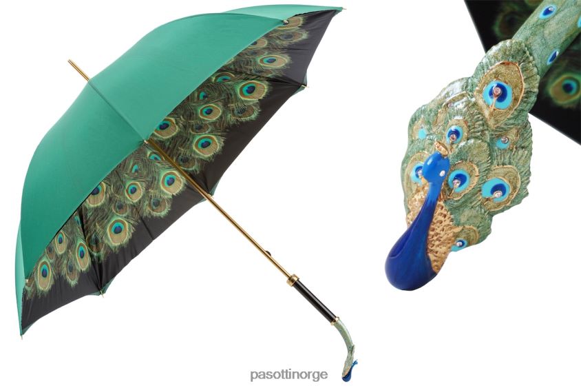 paraply | PASOTTI 189 hawaii k18 - luksuriøs påfuglparaply 8B6Z26531 kvinner