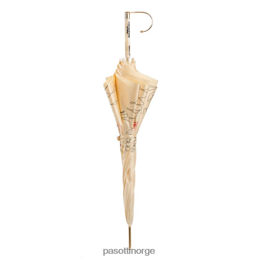 paraply | PASOTTI 222 plat-300 t8 - elfenben skisse paraply, dobbel klut 8B6Z26534 kvinner