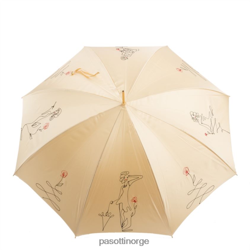 paraply | PASOTTI 222 plat-300 t8 - elfenben skisse paraply, dobbel klut 8B6Z26534 kvinner