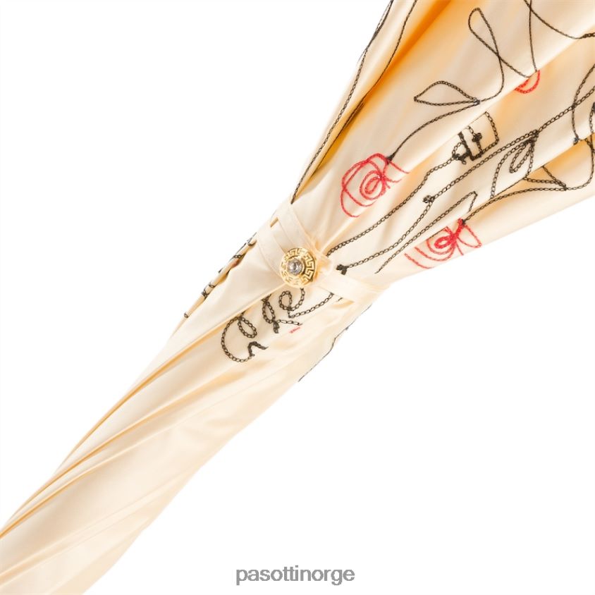 paraply | PASOTTI 222 plat-300 t8 - elfenben skisse paraply, dobbel klut 8B6Z26534 kvinner