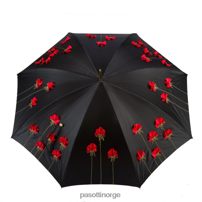 paraply | PASOTTI 309 plat-26 plat-34 p17 - valmuer paraply, dobbel klut 8B6Z26524 kvinner