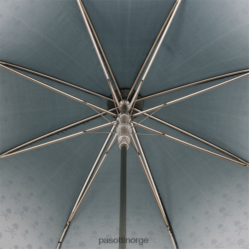 paraply | PASOTTI 416nt 21284-7 g17 - grå pigg paraply med hodeskallertrykk 8B6Z26562 kvinner