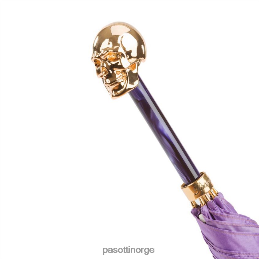 paraply | PASOTTI 460 21284-14 w33pv - golden skull lilla ombre paraply 8B6Z26548 kvinner