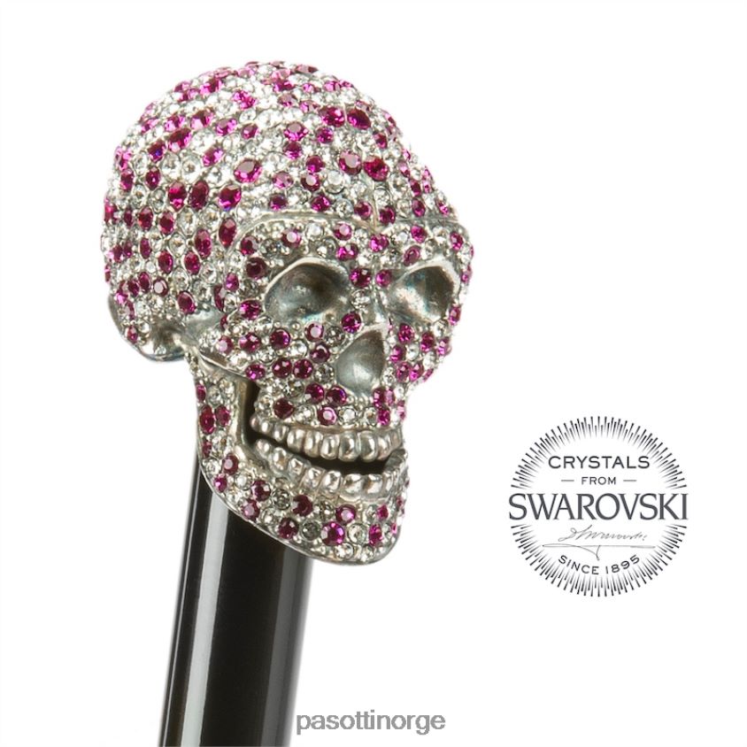 paraply | PASOTTI 460n 21284-18 w333mix - paraply med fuchsia swarovski hodeskalle 8B6Z26519 kvinner