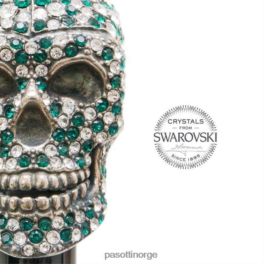 paraply | PASOTTI 478 oxf-6 w333bv - grønn swarovski hodeskalle paraply 8B6Z26565 kvinner