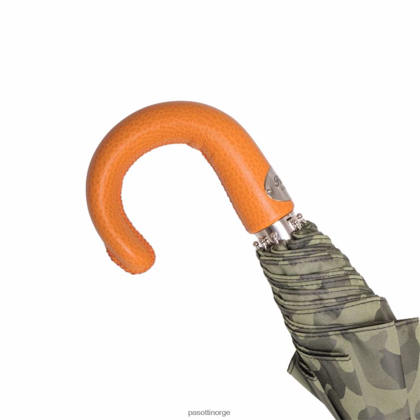 paraply | PASOTTI 64 11780-254 p - kamuflasjefoldbar paraply med oransje skinnhåndtak 8B6Z26183 menn