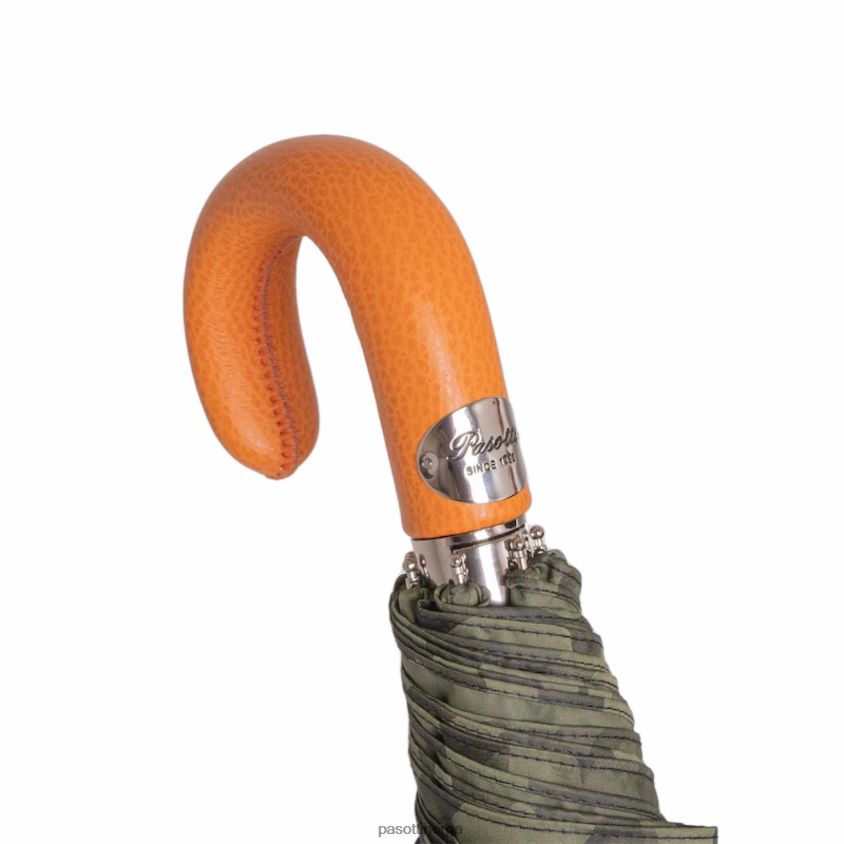 paraply | PASOTTI 64 11780-254 p - kamuflasjefoldbar paraply med oransje skinnhåndtak 8B6Z26183 menn