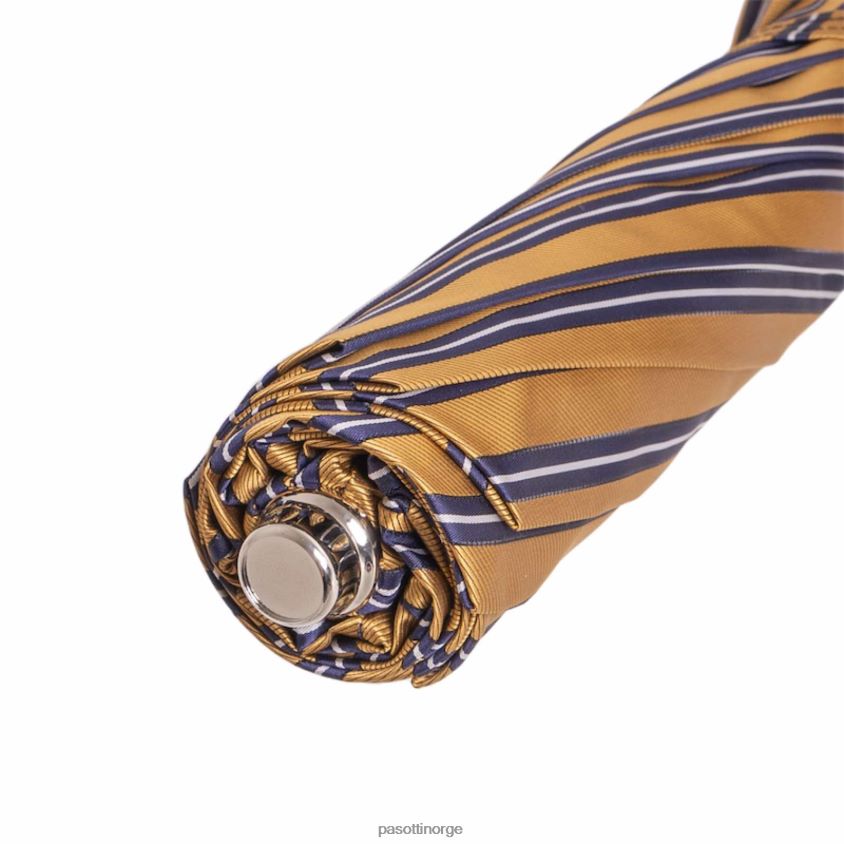 paraply | PASOTTI 64 81686-2 m - stripet oker sammenleggbar paraply 8B6Z26179 menn