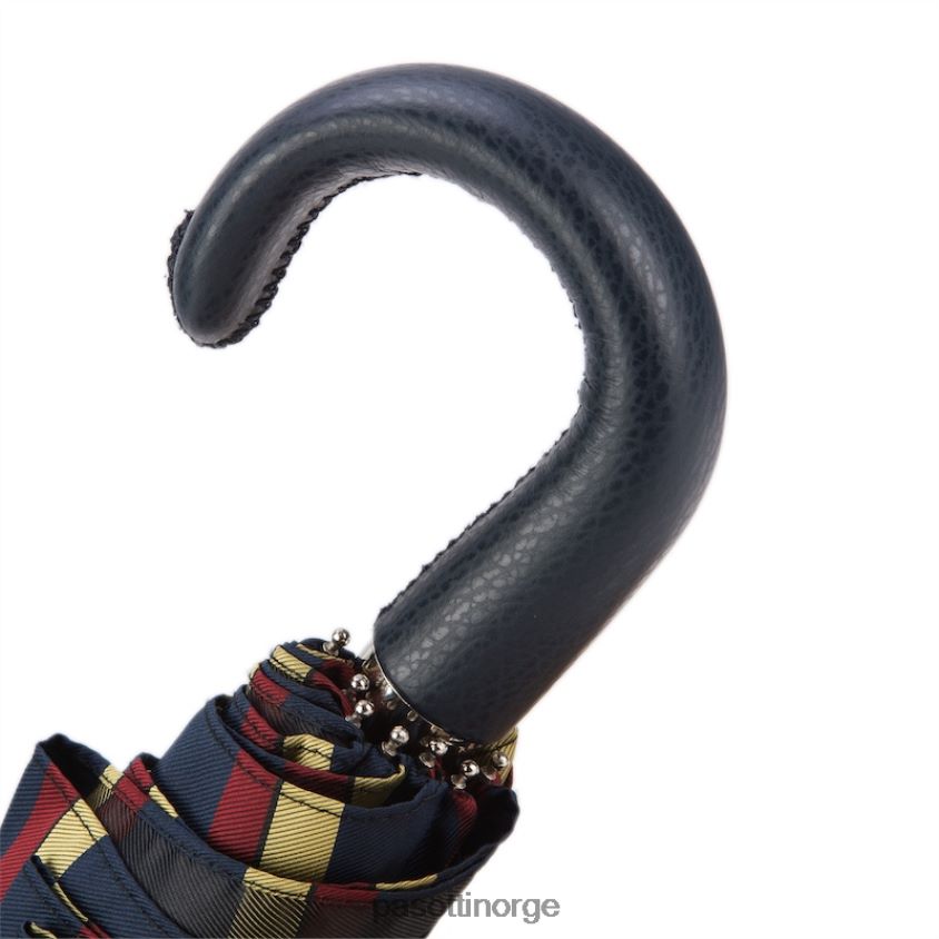 paraply | PASOTTI 64 alfred-1 p - stripet sammenleggbar paraply, skinnhåndtak 8B6Z26184 menn