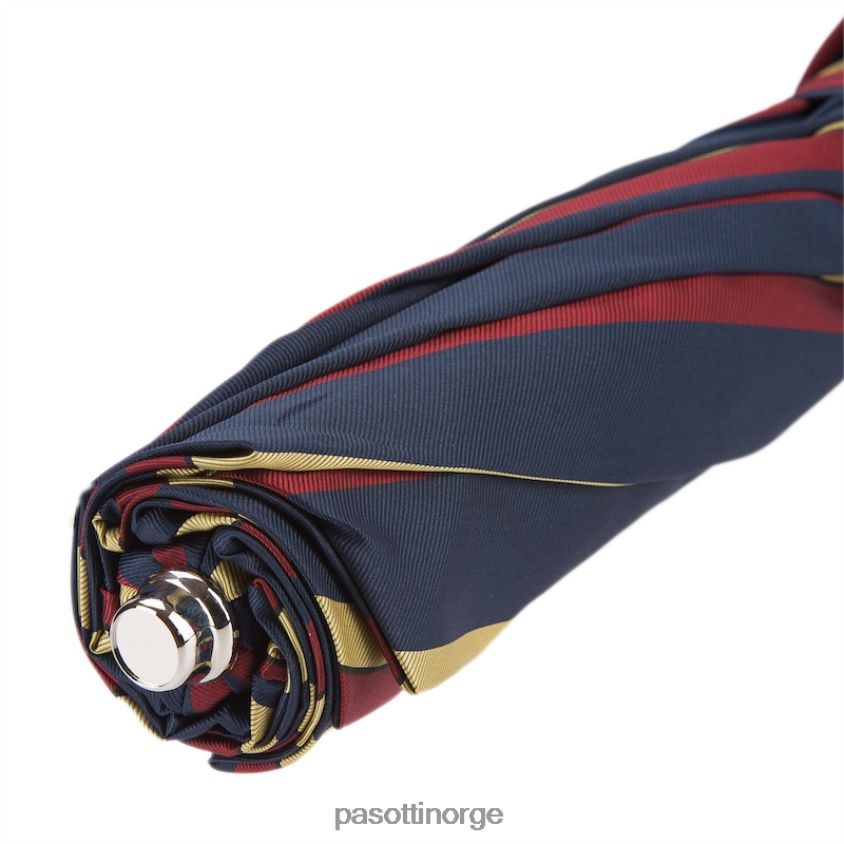 paraply | PASOTTI 64 alfred-1 p - stripet sammenleggbar paraply, skinnhåndtak 8B6Z26184 menn