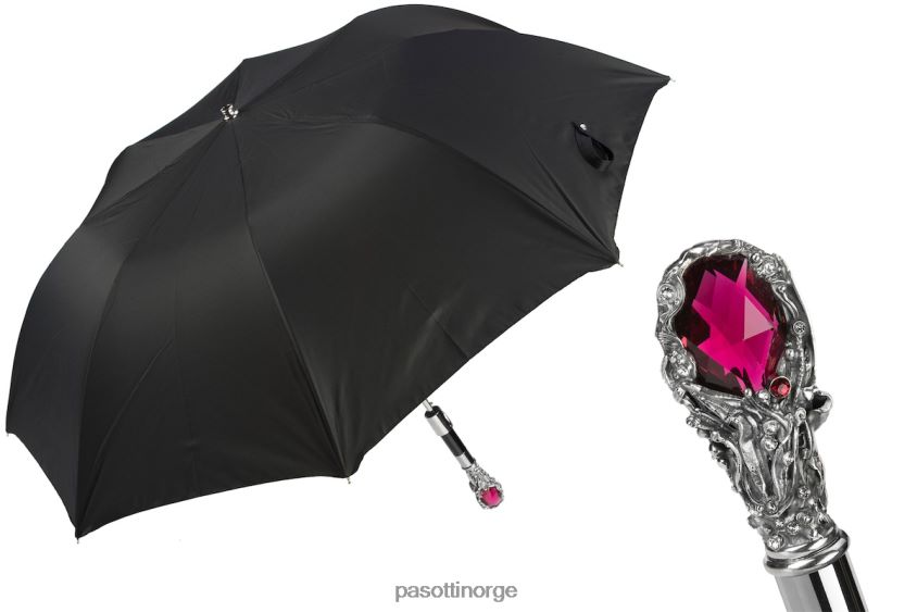 paraply | PASOTTI 64 oxf-18 w68 - rubin luksusparaply, rødt perlehåndtak 8B6Z26180 menn