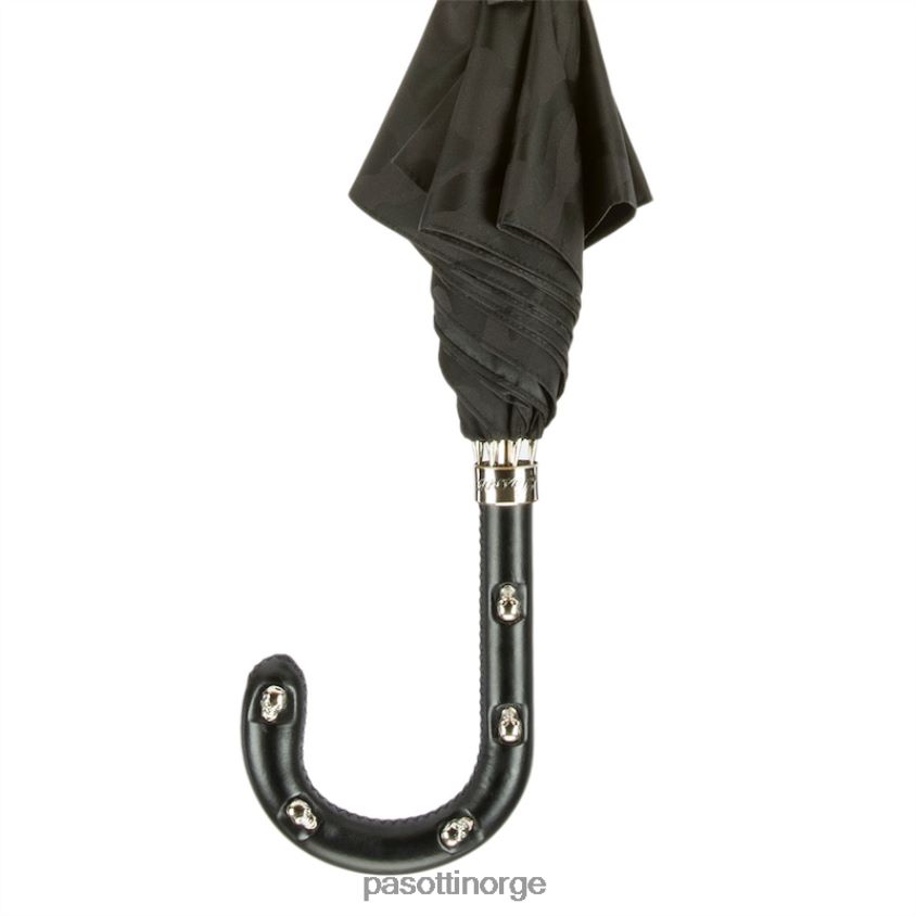 paraply | PASOTTI 478 11780-142 h39t - svart kamuflasjeparaply, skinnhåndtak med hodeskaller 8B6Z2663 menn