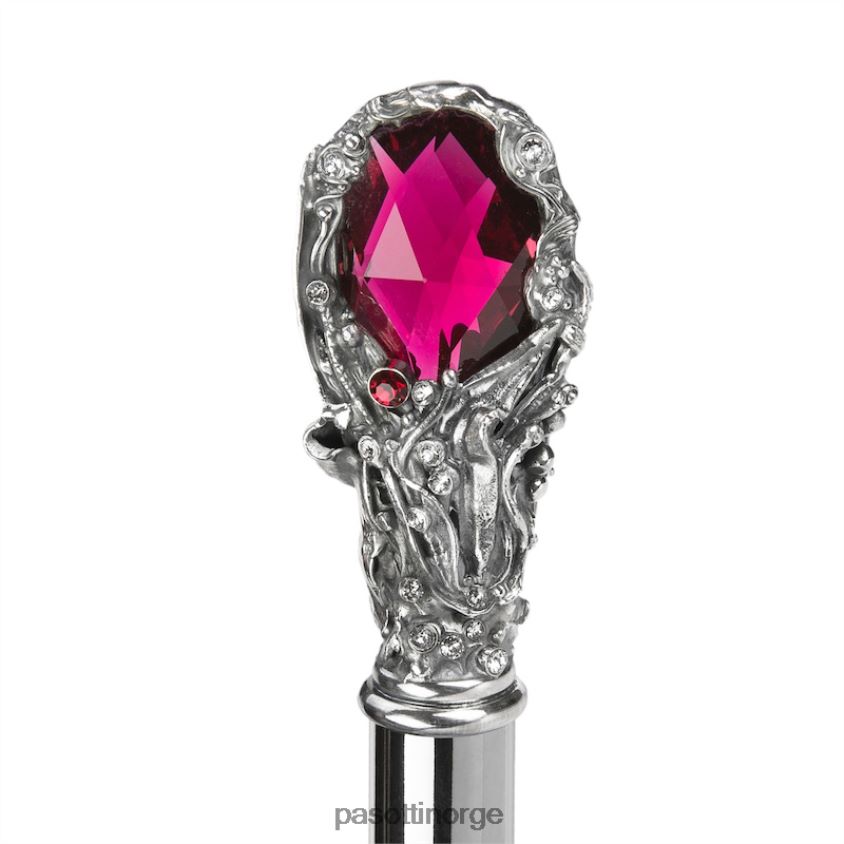 paraply | PASOTTI 478 6768-1 w68 - svart paraply med luksuriøst rødt perlehåndtak 8B6Z266 menn