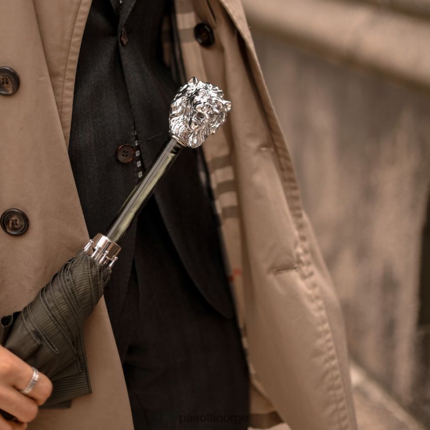 paraply | PASOTTI 478 6768-6 w37pv - grønn paraply, sølv løvehåndtak 8B6Z2679 menn