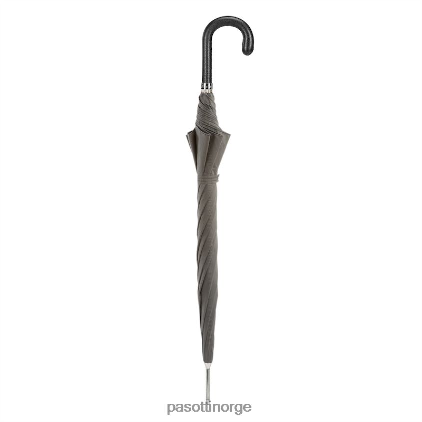 paraply | PASOTTI 478 6768-7 pu - elegant grå paraply, skinnhåndtak 8B6Z2670 menn