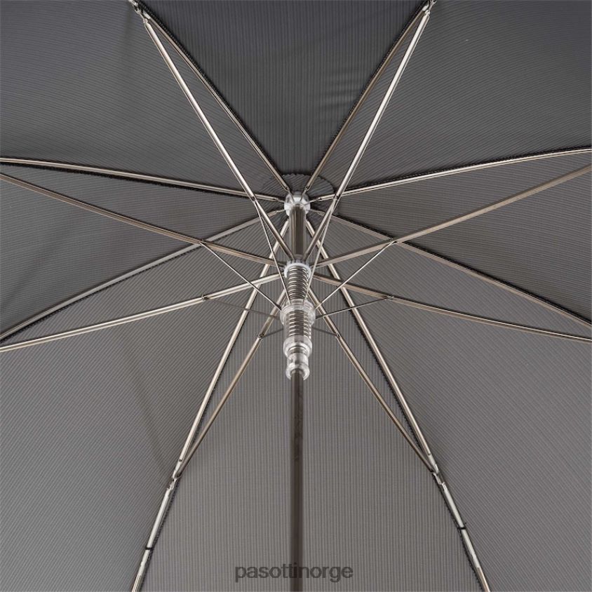 paraply | PASOTTI 478 6768-7 pu - elegant grå paraply, skinnhåndtak 8B6Z2670 menn