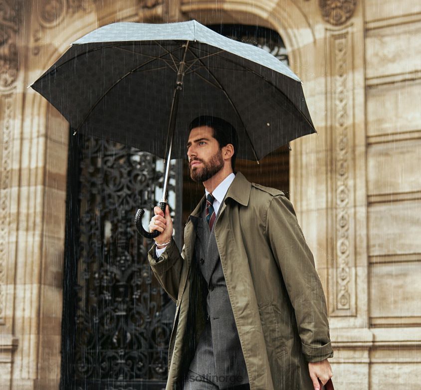 paraply | PASOTTI 478 milford-2 n37 - milford paraply med flettet skinnhåndtak 8B6Z2639 menn