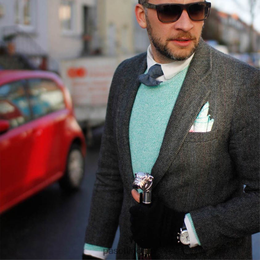 paraply | PASOTTI 478 oxf-15 w38 - sølv bulldog paraply 8B6Z2618 menn