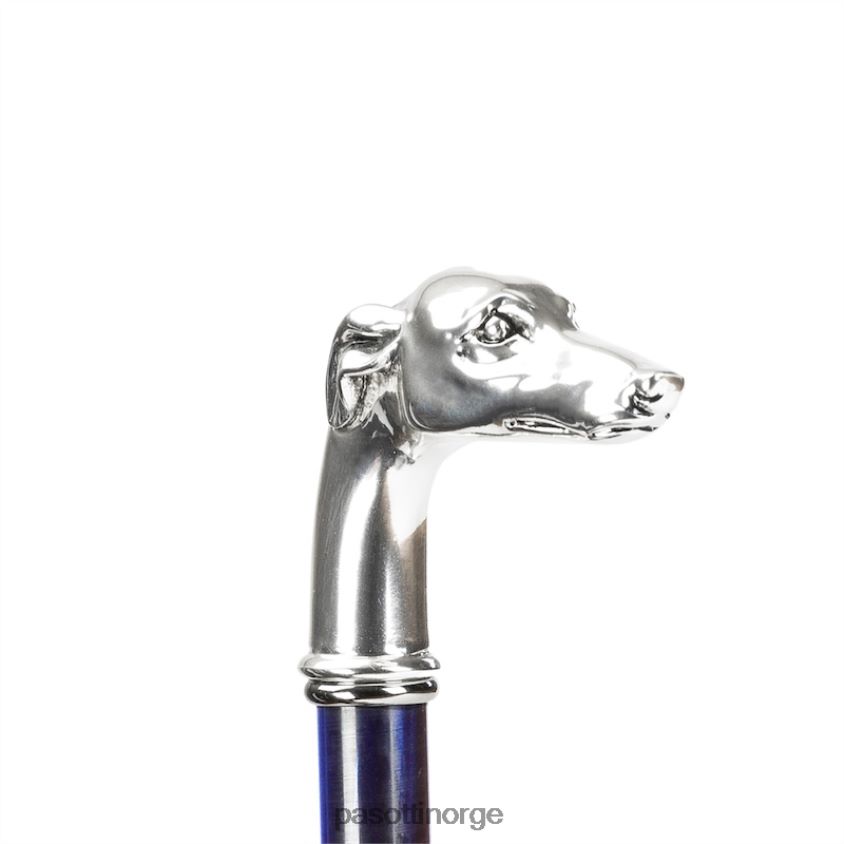 paraply | PASOTTI 478 oxf-8 w39pb - blå paraply, sølv greyhound håndtak 8B6Z2680 menn