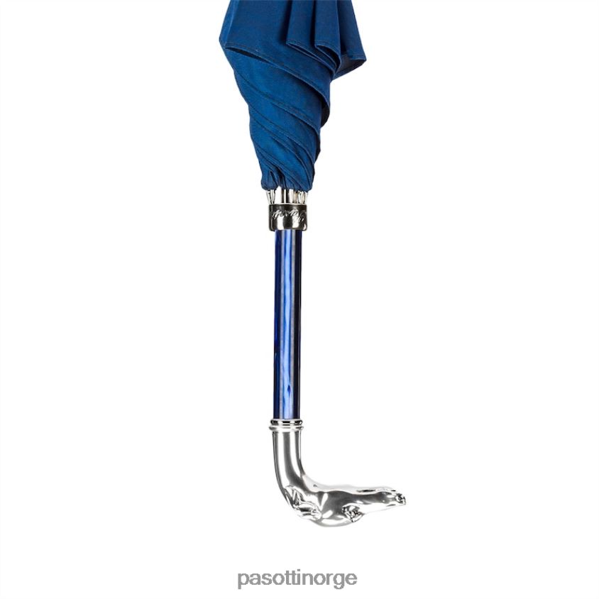 paraply | PASOTTI 478 oxf-8 w39pb - blå paraply, sølv greyhound håndtak 8B6Z2680 menn
