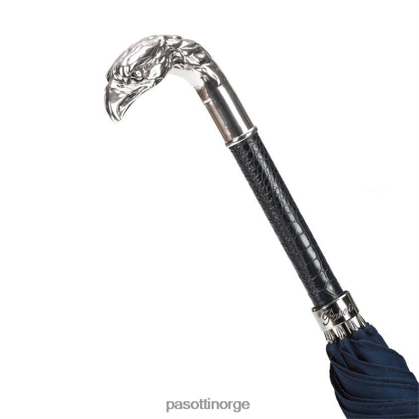 paraply | PASOTTI 478fa oxf-14 w18c - blå paraply, sølvørnehåndtak 8B6Z2615 menn