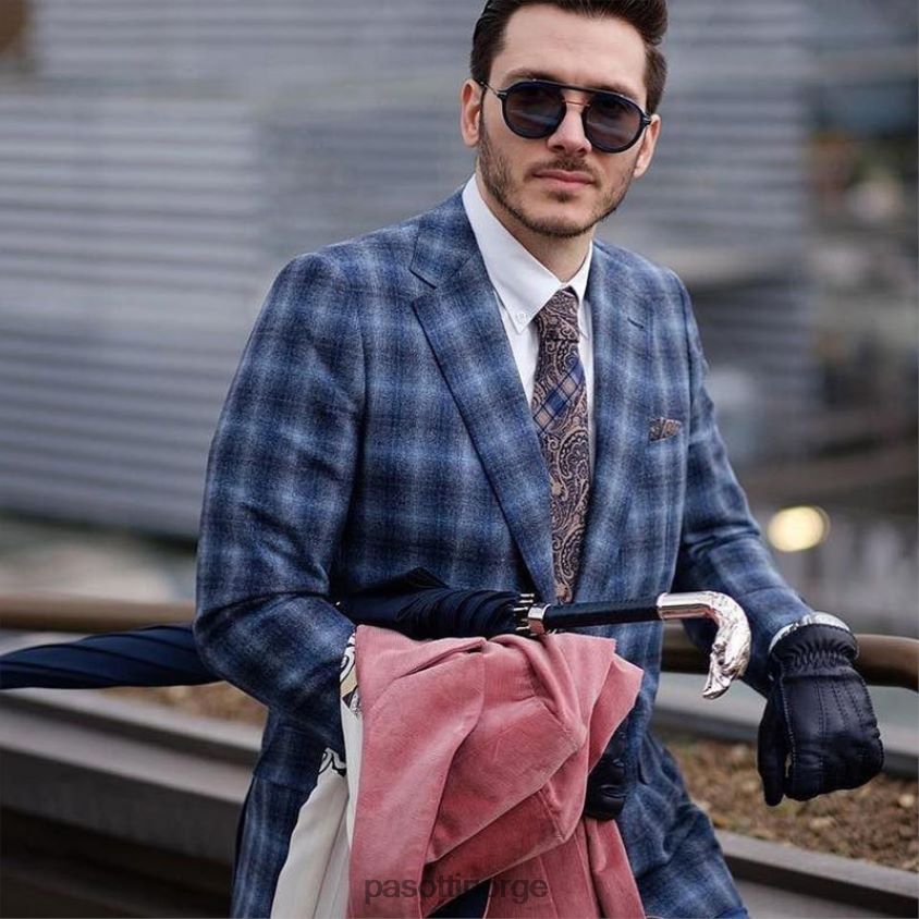 paraply | PASOTTI 478fa oxf-14 w18c - blå paraply, sølvørnehåndtak 8B6Z2615 menn