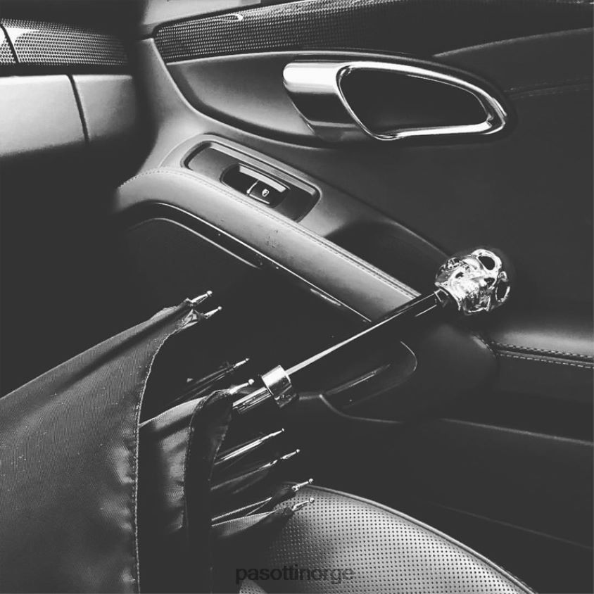 paraply | PASOTTI 478fa oxf-18 w33 - hodeskalleparaply i sølv 8B6Z2643 menn