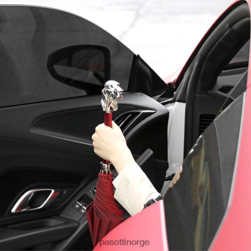 paraply | PASOTTI 478fa oxf-4 w40pr - rød paraply med sølvhund 8B6Z2627 menn