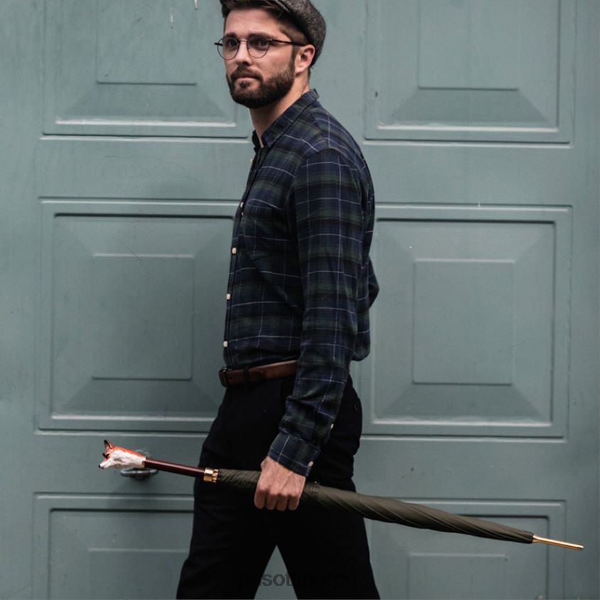 paraply | PASOTTI 479fa oxf-10 k48 - fox paraply, med etui og ring 8B6Z2620 menn