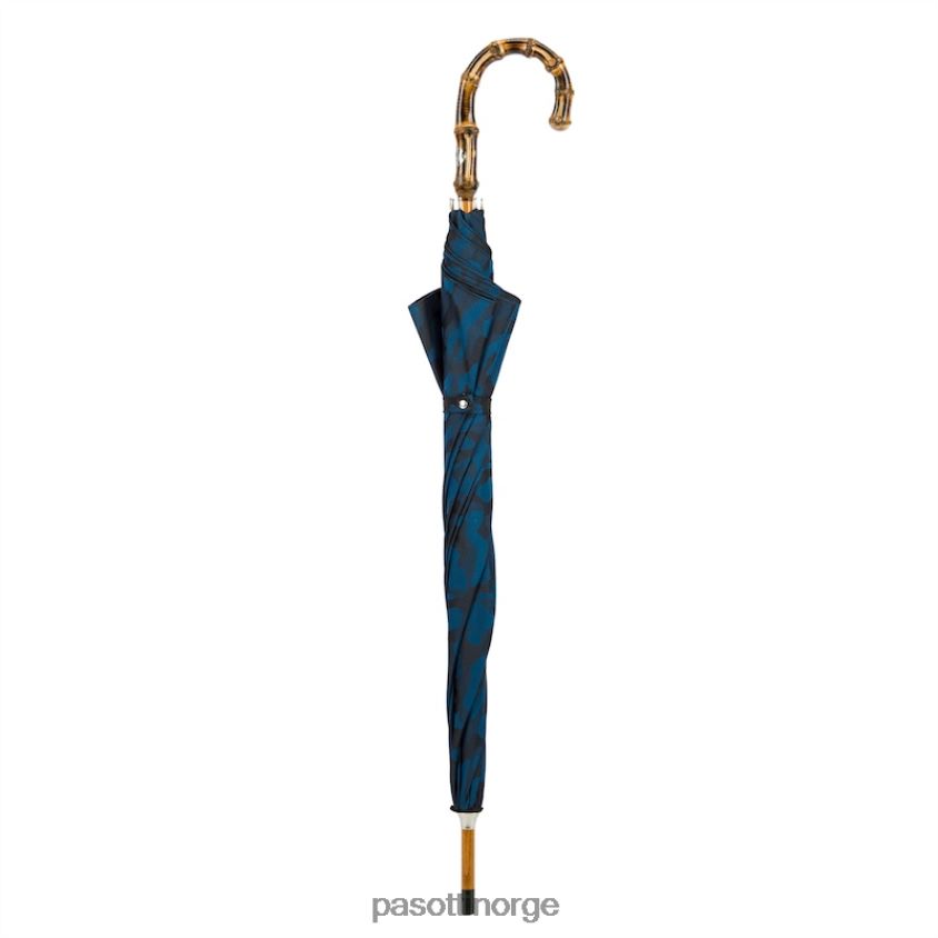 paraply | PASOTTI 142 11780-126 b - marineblå kamuflasjeparaply med bambushåndtak 8B6Z26146 menn
