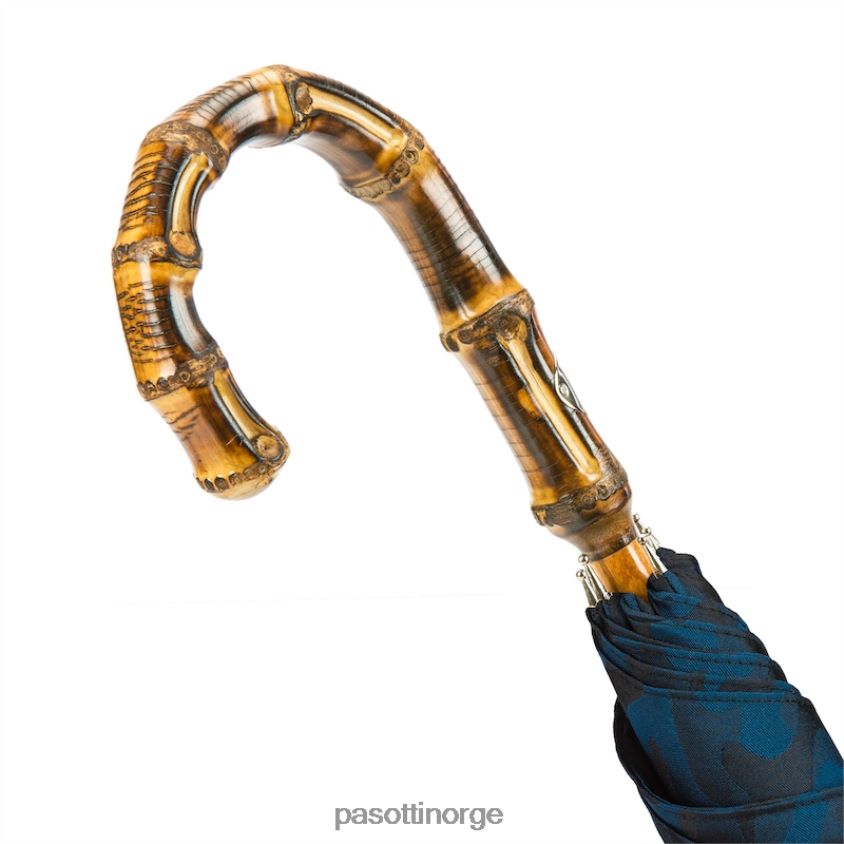 paraply | PASOTTI 142 11780-126 b - marineblå kamuflasjeparaply med bambushåndtak 8B6Z26146 menn