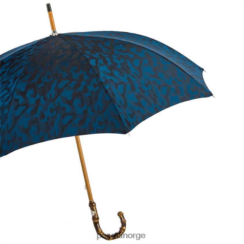 paraply | PASOTTI 142 11780-126 b - marineblå kamuflasjeparaply med bambushåndtak 8B6Z26146 menn