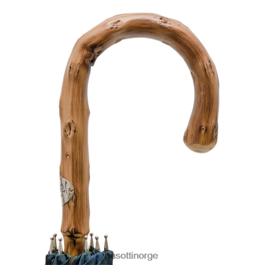 paraply | PASOTTI 142 celtic-8 k - blå rutete paraply med trehåndtak 8B6Z26114 menn