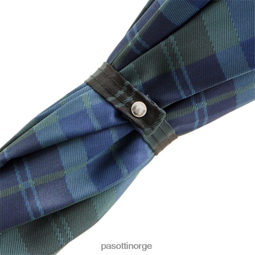 paraply | PASOTTI 142 celtic-8 k - blå rutete paraply med trehåndtak 8B6Z26114 menn