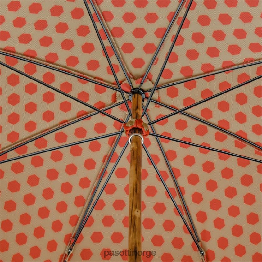 paraply | PASOTTI 142 esag-9 cr - stoffparaply med sekskanttrykk, kastanjehåndtak 8B6Z26151 menn