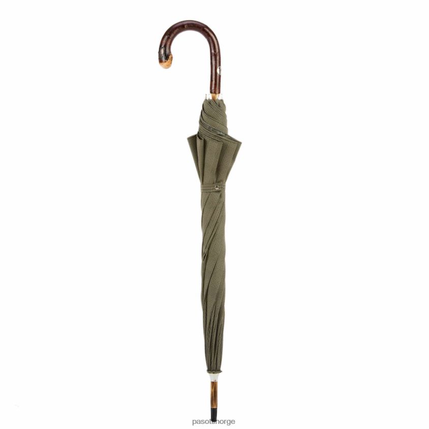 paraply | PASOTTI 142 milford-6 cbr - solid kastanjestripet paraply med knottende 8B6Z2695 menn