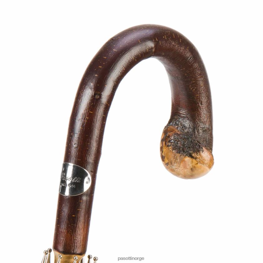 paraply | PASOTTI 142 milford-6 cbr - solid kastanjestripet paraply med knottende 8B6Z2695 menn