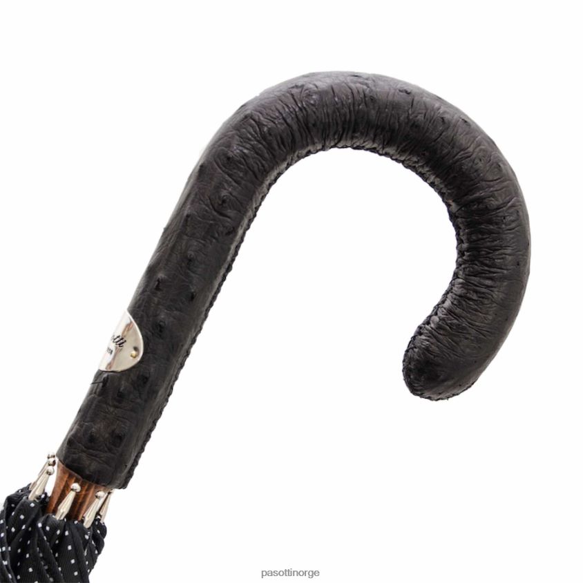 paraply | PASOTTI 142 pto cn1 s - paraply punto bianco, håndtak av strutsskinn 8B6Z26108 menn