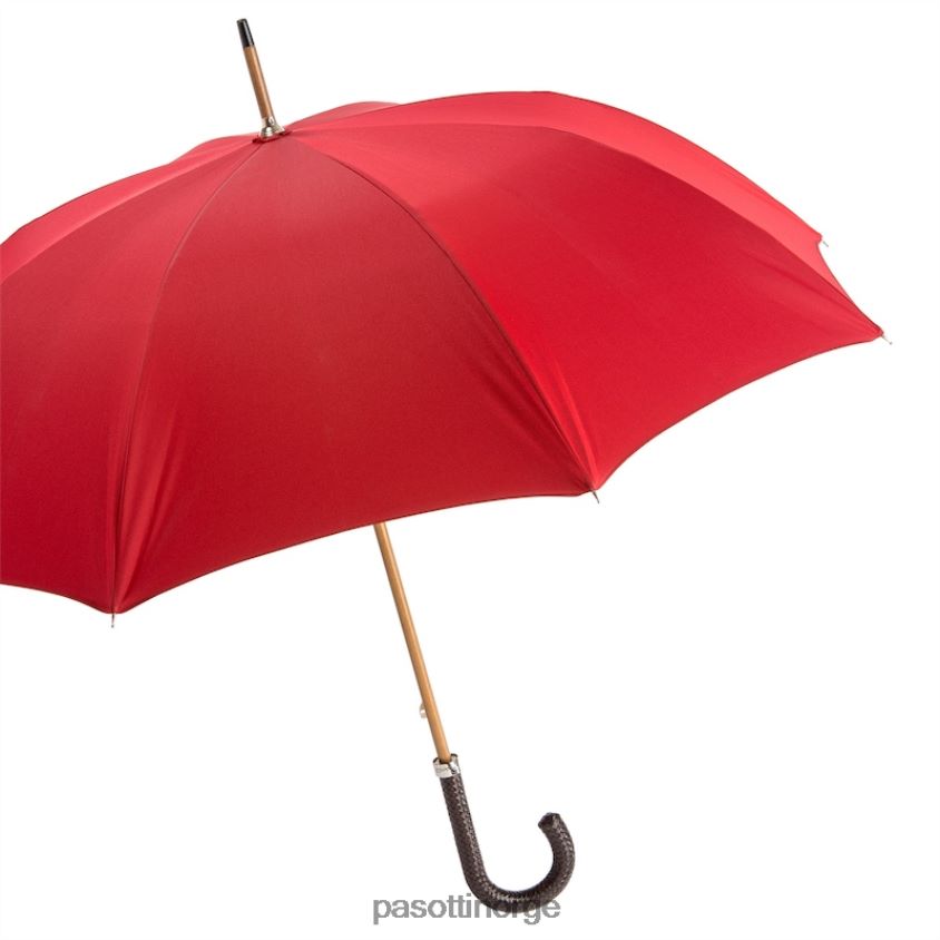 paraply | PASOTTI 143 double-19 n37 - paraply med flettet skinnhåndtak 8B6Z26117 menn