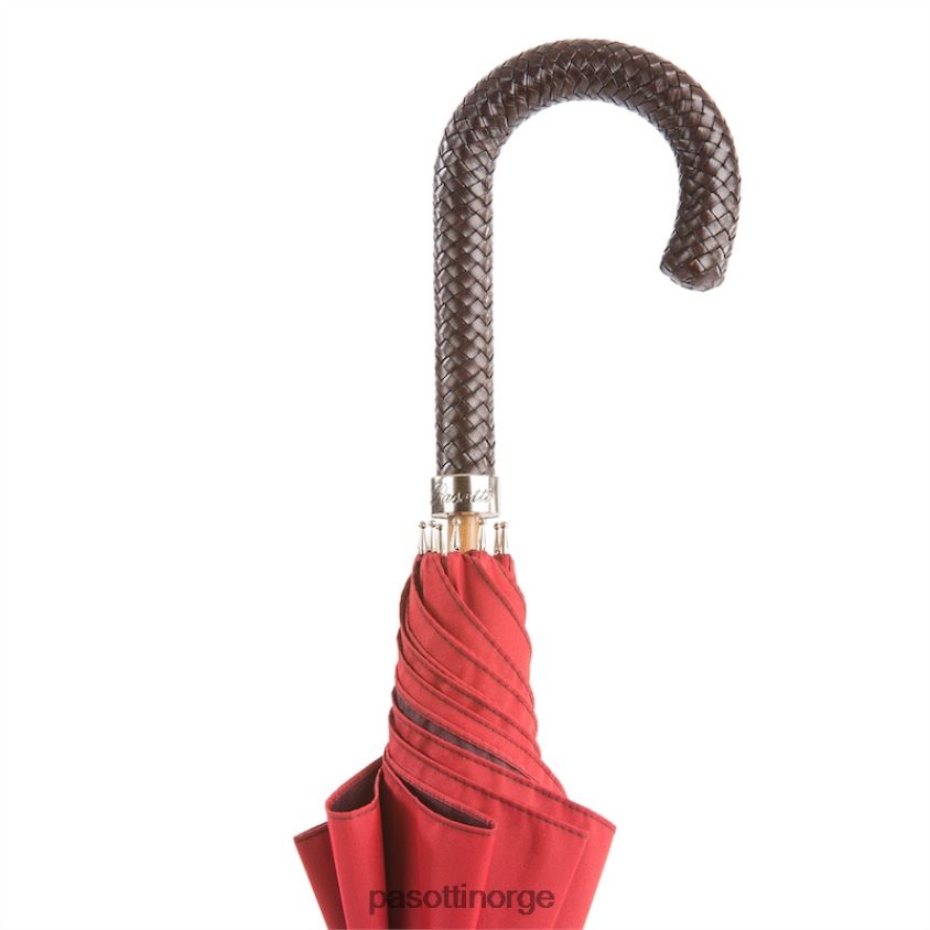 paraply | PASOTTI 143 double-19 n37 - paraply med flettet skinnhåndtak 8B6Z26117 menn
