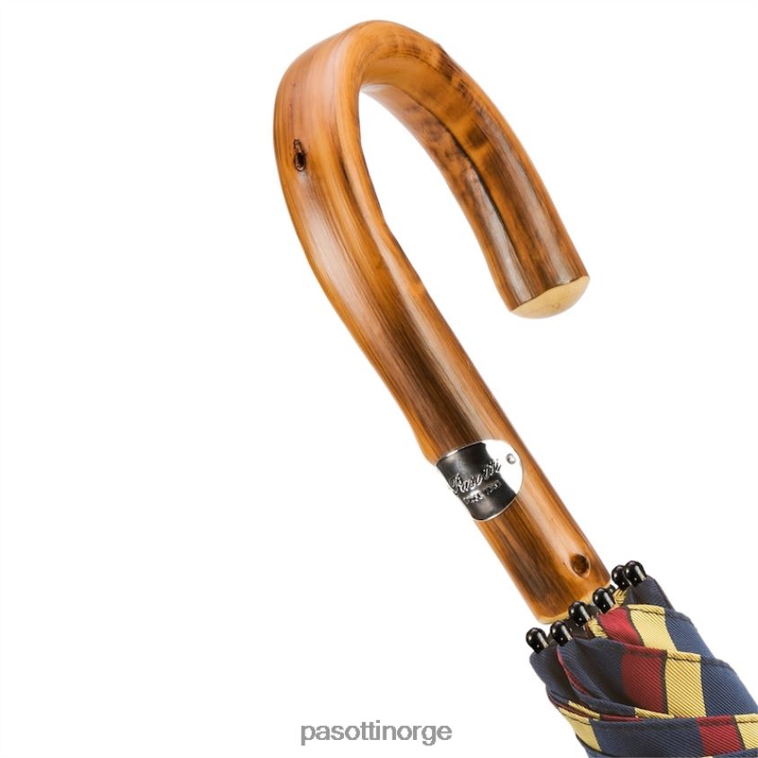 paraply | PASOTTI 145 alfred-1 c - stor stripete paraply, kastanjehåndtak 8B6Z26130 menn