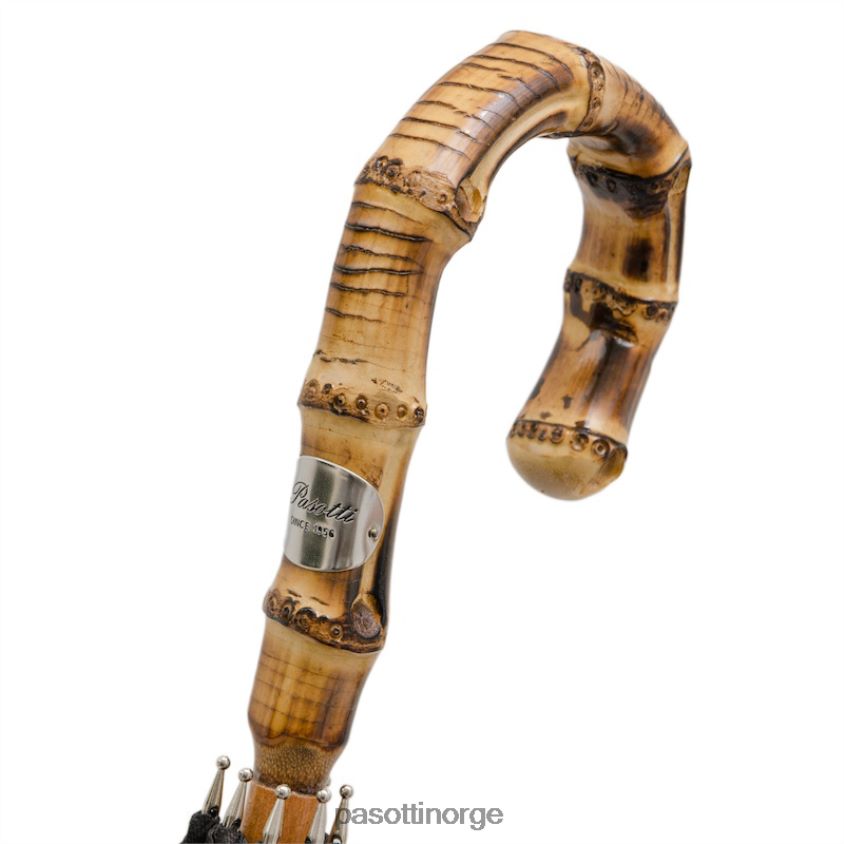 paraply | PASOTTI 476f oxf-18 b - oxford svart paraply med bambushåndtak 8B6Z26101 menn