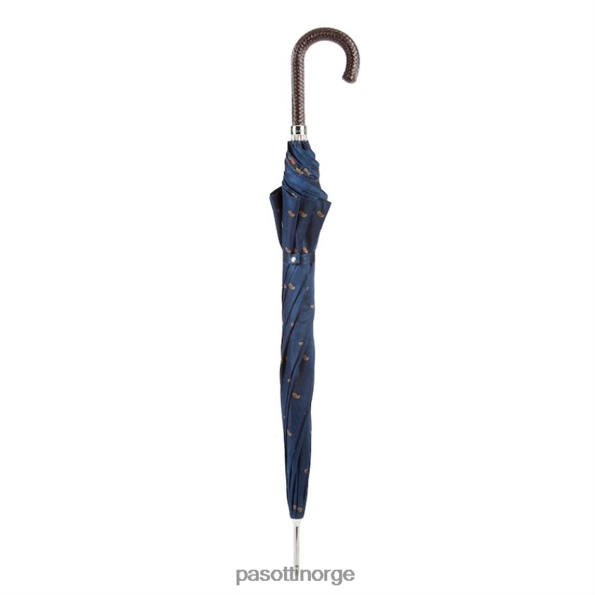 paraply | PASOTTI 478 5880-3 n37 - klassisk paraply med flettet skinnhåndtak 8B6Z26137 menn