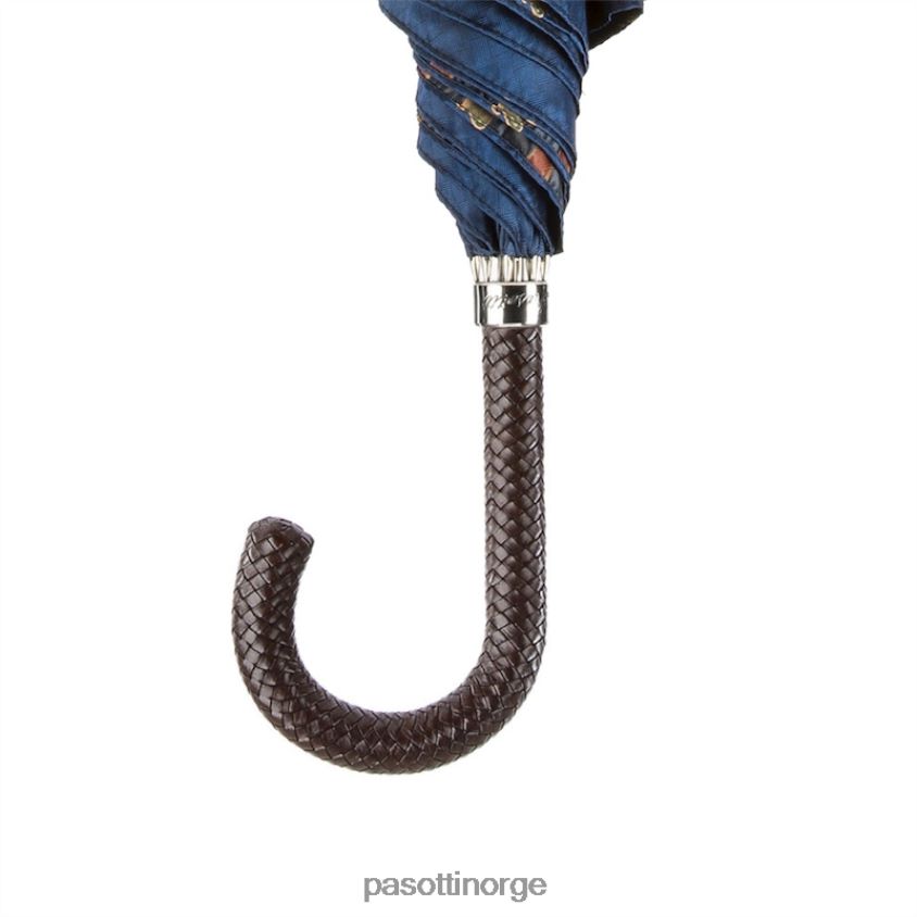 paraply | PASOTTI 478 5880-3 n37 - klassisk paraply med flettet skinnhåndtak 8B6Z26137 menn