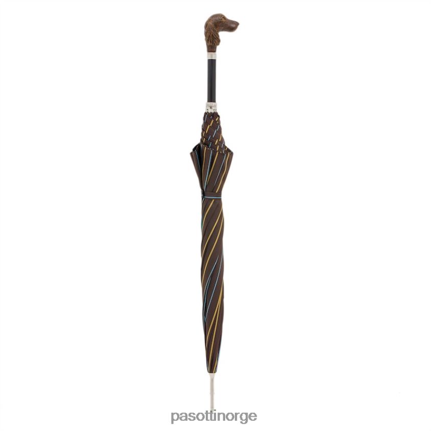 paraply | PASOTTI 478 bruce-7 115 - stripete paraply med hundehåndtak 8B6Z26149 menn