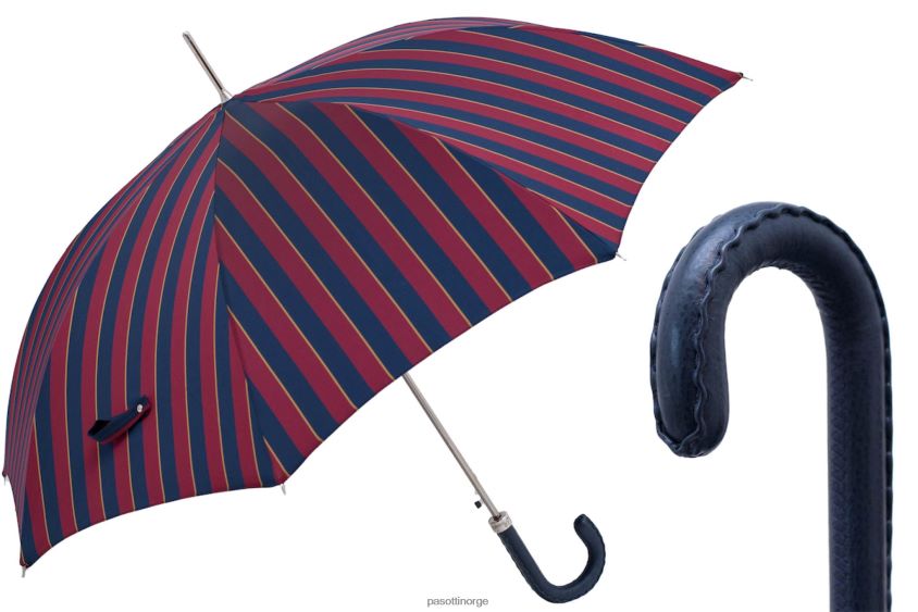 paraply | PASOTTI 478 conrad-1 n36 - klassisk paraply med navy skinnhåndtak 8B6Z26145 menn