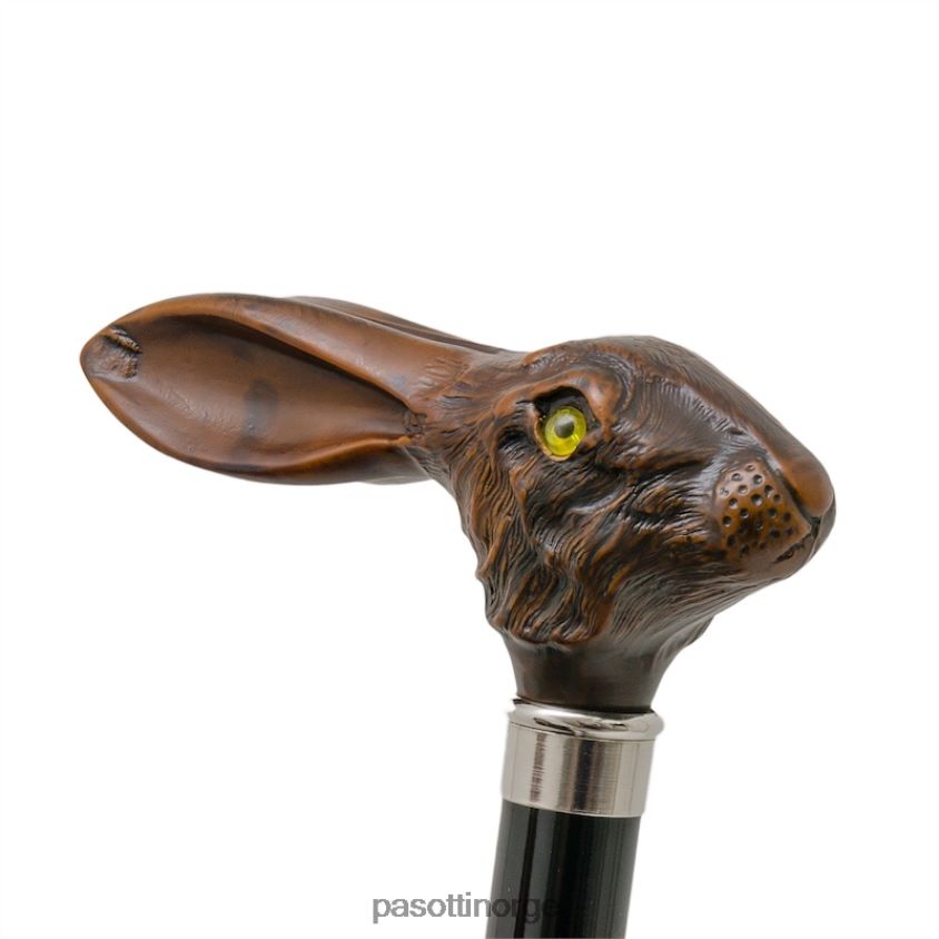 paraply | PASOTTI 478 oxf-17 113 - brun paraply med kaninhåndtak 8B6Z26118 menn