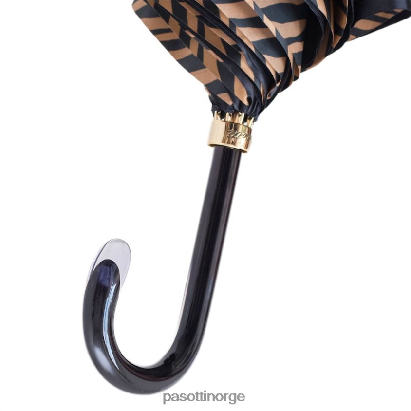 paraply | PASOTTI 189 21028-11 g15 - brun paraply med sebratrykk 8B6Z26432 unisex