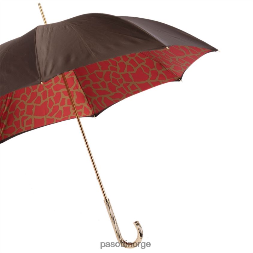 paraply | PASOTTI 189 21029-21 g2 - paraply med rødt girafftrykk interiør, dobbel klut 8B6Z26420 unisex