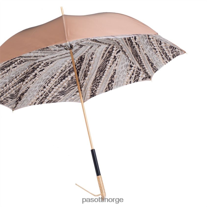 paraply | PASOTTI 189 5a003-31 u5 - paraply med lyse gullperler med trykk, dobbel klut 8B6Z26433 unisex